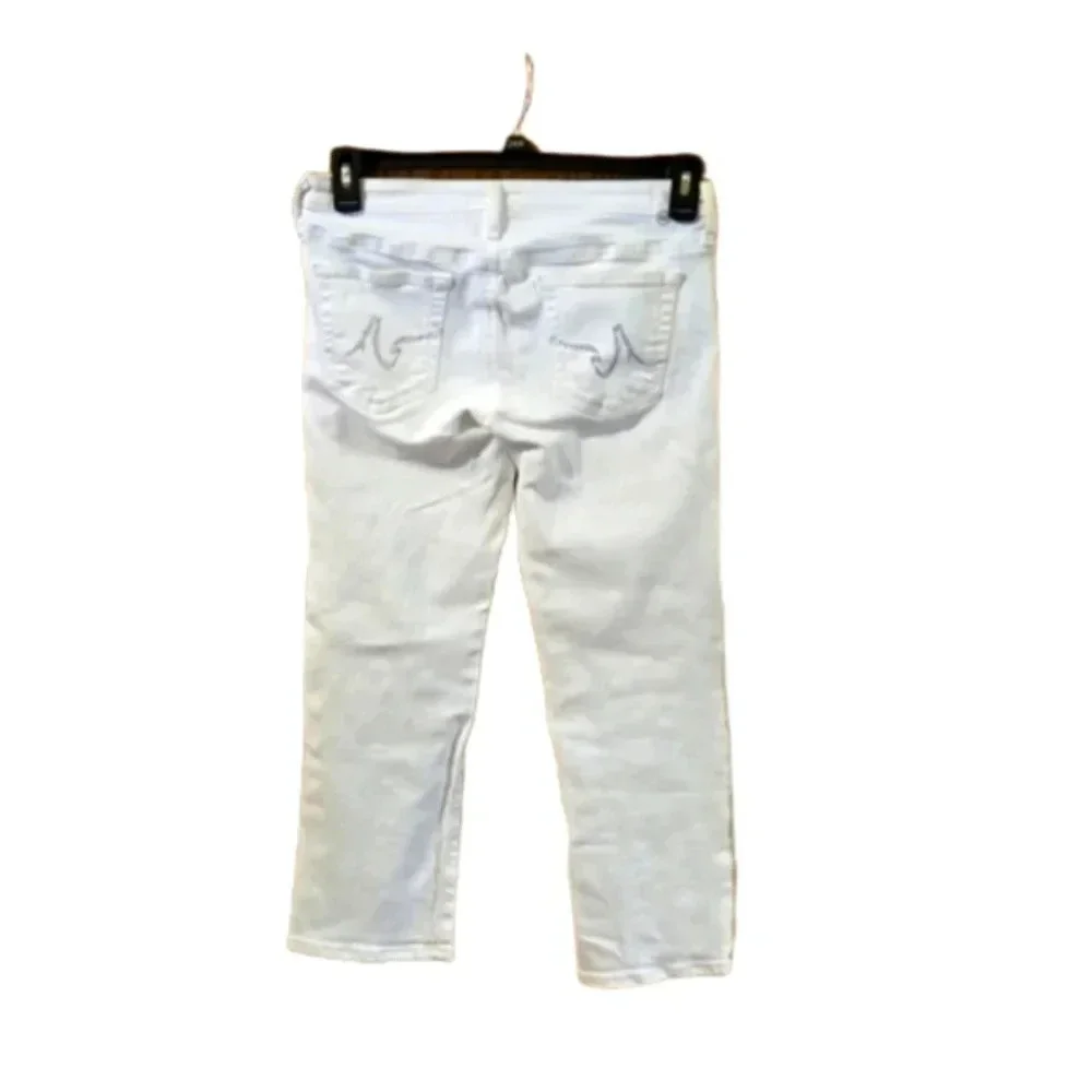 AG Adriano Goldschmied the Capri White Denim Capri 5-Pocket Jeans Women size 30
